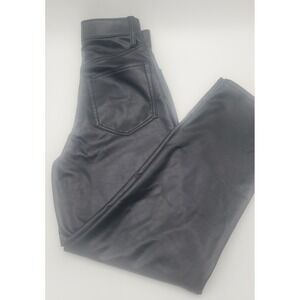 Abercrombie & Fitch Vegan Leather Pants 000 Ultra High Rise Ankle Straight Black